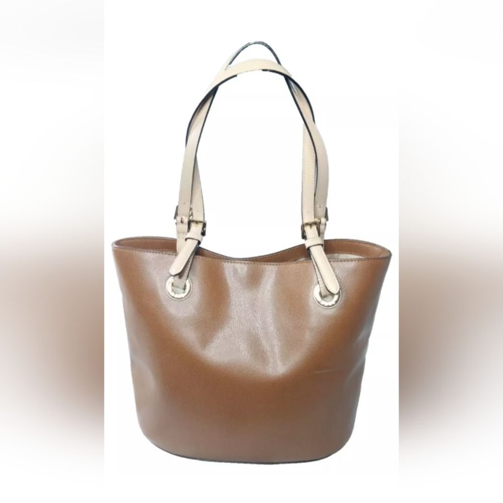 Michael Kors Jet Set Leather Tote Bag Medium Luggage Brown Handbag - Picture 7 of 12